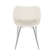 Margarite Contemporary Dining/Accent Chair in Chrome Metal and Cream Faux Leather by LumiSource - Set of 2 - DTYStore