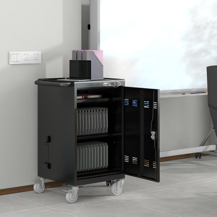 Mobile Charging Cart and Cabinet for Tablets Laptops 35-Device (B30PLUS) - DTYStore