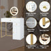 31.5'' Makeup Vanity Desk with Lighted Mirror, Luxury Dressing Table with 2 Drawers and 1 Cabinet, 3 Lighting Modes Available for Bedroom, White-Gold - DTYStore