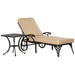 Aluminum Adjustable Chaise Lounge Chair, Folding 4-Position Patio Recliner, Wheels, Armrests, Side Table, Cushion for Poolside, Backyard, Deck, Porch Garden, Beige - DTYStore