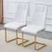Modern dining chairs, dining room chairs, and golden leg cushioned chairs made of artificial leather, suitable for kitchens, living rooms, bedrooms, and offices. Set of 6 pieces (white+PU )C-001 - DTYStore