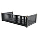 Patio Minimalist Twin Size Garden Swing Bed Wood Porch Swing with Ropes for Backyard, Safe Sloped Design, Black - DTYStore
