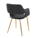 Margarite Contemporary Dining/Accent Chair in Gold Metal and Black Faux Leather by LumiSource - Set of 2 - DTYStore