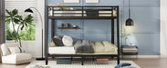Metal Full XL over Queen Bunk Bed for Teens and Adults,Space-Saving/Noise Reduced/No Box Spring Needed,Black - DTYStore