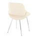 Fabrico Mid-Century Modern Accent/Dining Chair in Chrome Metal and Cream Faux Leather by LumiSource - Set of 2 - DTYStore