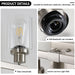 Modern 4-Light Bathroom Vanity Light Fixture - Brushed Nickel Finish with Clear Glass Shades, Perfect for Bathroom, Vanity, and Dressing Area Lighting (No Bulbs) - DTYStore