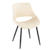 Fabrico Mid-Century Modern Accent/Dining Chair in Black Metal and Cream Faux Leather by LumiSource - Set of 2 - DTYStore