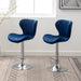 Ellston Upholstered Adjustable Swivel Barstools in Blue, Set of 2 - DTYStore