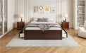 Wood Queen Size Platform Bed Frame with 6 Drawers, Espresso - DTYStore