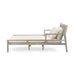 Outdoor Daybed, Patio Daybed with Four Pillows, Wooden Outdoor Bed with Curved Armrests for Poolside, Backyard, Garden (Gray+Beige Cushion) - DTYStore