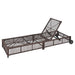 Outdoor Lounge Chair Set of 2, Patio Chaise Lounge with 5-Position Backrest, Rattan Outdoor Lounge Chair with Cushion and Wheels for Poolside, Backyard, Garden (Brown+Beige) - DTYStore