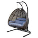 Double-Seat Swing Chair with Stand and Cushion - DTYStore