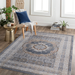 DTY Signature Collection 8X10 Blue/Ivory /Medallion Non-Shedding Living Room Bedroom Dining Home Office Stylish and Stain Resistant Area Rug - DTYStore