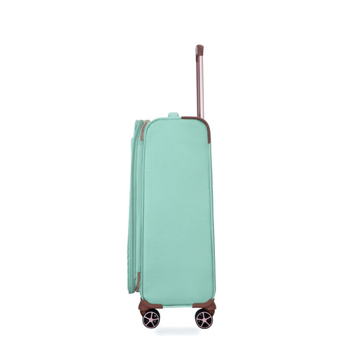 Softshell Suitcase Spinner Wheels Terylene Luggage Set Green 4-Piece Lightweight Durable - Image 6