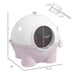 Hooded Cat Litter Box, Large Kitty Litter Pan with Lid, Scoop, Leaking Sand Pedal, Top Handle, Light Pink - DTYStore