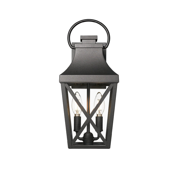 Outdoor Wall Lights, Porch Lights, Waterproof Outdoor Wall Sconce, Exterior Light Fixture Matte Black with Clear Glass Shade for Garage Patio Front Door Balcony (2 pack)