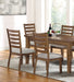 Transitional Set of 2pc Side Chairs Walnut Light Gray Ladder Back Chairs Solid wood 100% Polyester Fabric Upholstered Padded Seat Dining Room Furniture - DTYStore