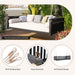 Patio Minimalist Twin Size Garden Swing Bed Wood Porch Swing with Ropes for Backyard, Safe Sloped Design, Black - DTYStore