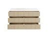 Fluted 6 Drawers Dresser ,Double Dresser Chest of Drawers, 47.24" Modern Chest of Drawers with LED ,Drawer Organizer for Bedroom, Living Room, Hallway - DTYStore