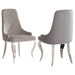 Grey and Chrome Upholstered Back Dining Chairs (Set of 2) - DTYStore
