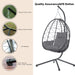 Egg Chair with Stand Indoor Outdoor Swing Chair Patio Wicker Hanging Egg Chair Hanging Basket Chair Hammock Chair with Stand for Bedroom Living Room Balcony - DTYStore
