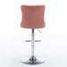 Swivel Velvet Barstools Adjusatble Seat Height from 25-33 Inch, Modern Upholstered Chrome base Bar Stools with Backs Comfortable Tufted for Home Pub and Kitchen Island, Pink,Set of 2,1712PK - DTYStore