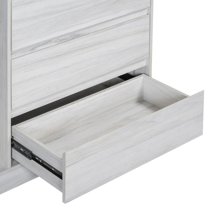 Wardrobe with 4 Drawers and 3 Shelves,White