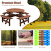 8 Person Wooden Picnic Table, Outdoor Camping Dining Table with Seat, Garden, DIY w/ 4 Built-in Benches, 2220lb Capacity - DTYStore