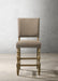 Birmingham Script Printed Driftwood Finish Counter Height Dining Chair with Nail head, Set of 2 - DTYStore