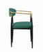 Modern Contemporary 2pcs Side Chairs Green Fabric Upholstered Ultra Stylish Chairs Set - DTYStore