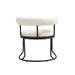 House Hold Boucle Dining Chairs Set of 2, Mid-Century Modern Curved Backrest Chair, Round Upholstered Kitchen Chairs (Beige Boucle) - DTYStore