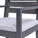 Outdoor Dining Chair Set of 2, Dark Grey With Light Grey Cushion - DTYStore