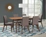 Set of 2 Grey Fabric Upholstered Dining Side Chairs in Walnut Finish - DTYStore