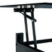 Glass Lift Top Coffee Table, Modern Simple 2-Layer Tempered Glass Coffee Table for Living Room, Black - DTYStore