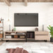 Modern TV Stand for 80'' TV with Double Storage Space, Media Console Table, Entertainment Center with Drop Down Door for Living Room, Bedroom, Home Theatre - DTYStore
