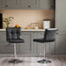 Bar stools 1 set of 2, counter height bar stools, square cushion bar stools with back, footstool, cafe, black, 2 pieces - DTYStore