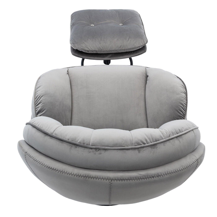 Accent chair TV Chair Living room Chair Grey with ottoman - DTYStore