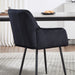 Dining Chairs Set of 1, Upholstered Kitchen Chairs with Comfortable Seat, velvet Dining Chairs with Armrests, Easy to Assemble and Clean, for Dining Room, Kitchen, Living Room, Black - DTYStore