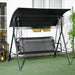 Outsunny 3-Seat Outdoor Patio Swing Chair with Removable Cushion, Steel Frame Stand and Adjustable Tilt Canopy for Patio, Garden, Poolside, Balcony, Backyard, Black 1 - DTYStore