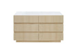 Fluted 6 Drawers Dresser ,Double Dresser Chest of Drawers, 47.24" Modern Chest of Drawers with LED ,Drawer Organizer for Bedroom, Living Room, Hallway - DTYStore