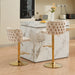 Furniture,Swivel Barstools Adjusatble Seat Height With Gold-plating Base, Classic Velvet Upholstered Bar Stools with the whole Back Tufted, for Home Pub and Kitchen Island,Beige, Set of 2 - DTYStore