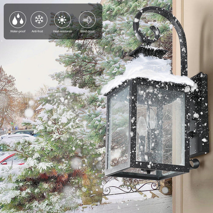 Large Outdoor Wall Lamps With Glass Supports multiple types of light bulbs (2pack) - DTYStore