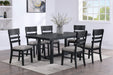 2pc Black Finish Side Chair Gray Fabric Upholstery Seat Ladder Back Contemporary Transitional Style Dining Room Wooden Furniture - DTYStore