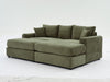 Modern Sectional Couch , 2 Pieces Corduroy Couch Cushion Covers , Soft Stretch Sofa Slipcovers with 2pcs Pillows