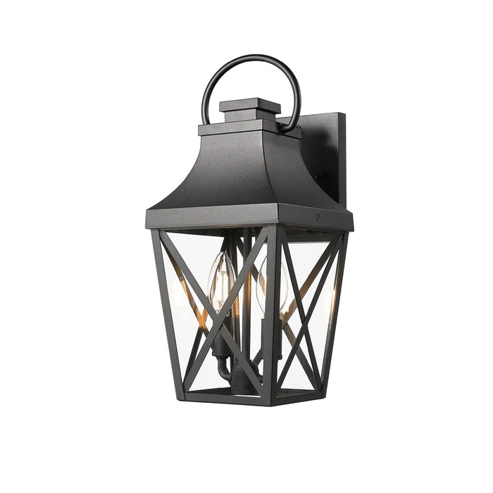 Outdoor Wall Lights, Porch Lights, Waterproof Outdoor Wall Sconce, Exterior Light Fixture Matte Black with Clear Glass Shade for Garage Patio Front Door Balcony (2 pack)