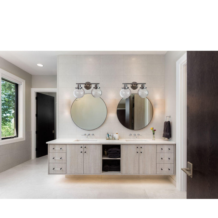 Bathroom Vanity Light Fixtures, 2-Light Black Wall Sconce Lighting Wall Lamp with Clear Glass Shade, Vintage Wall Mounted Lights Bathroom Lights for Mirror, Living Room, Bedroom, Hallway, Porch