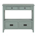 36'' Farmhouse Pine Wood Console Table Entry Sofa Table with 4 Drawers & 1 Storage Shelf for Entryway Living Room Bedroom Hallway Kitchen(Retro Blue) - DTYStore