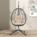 Egg Chair with Stand Indoor Outdoor Swing Chair Patio Wicker Hanging Egg Chair Hanging Basket Chair Hammock Chair with Stand for Bedroom Living Room Balcony - DTYStore