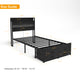 Twin Bed Frames with Headboard, Twin Size Bed Frames with Storage Drawers, Twin Bed, Black Metal Platform Bed Frame, Single Bed Frame, No Box Spring Needed - DTYStore