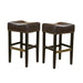 [OLD SKU: 74515.00] 30-inch Backless Brown Leather Counter Stool (Set of 2) - DTYStore